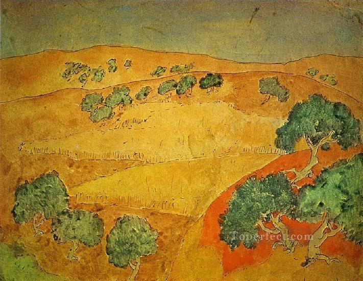 Barcelone paysage d ete 1902 Cubist Oil Paintings